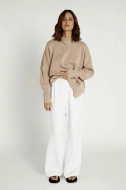 DISSH Boutiques RILEY LATTE OVERSIZED KNIT TOPS