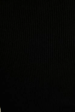 DISSH Boutiques TOPS SOFIE BLACK ROLL NECK RIB KNIT TOP