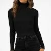 DISSH Boutiques TOPS SOFIE BLACK ROLL NECK RIB KNIT TOP