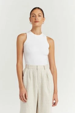 DISSH Boutiques CLOTHING JOSIE WHITE KNIT TOP