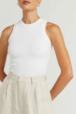 DISSH Boutiques CLOTHING JOSIE WHITE KNIT TOP