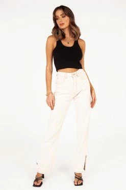 DISSH Boutiques DEMI BLACK SCOOP NECK KNIT CROP TOP