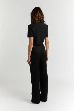 DISSH Boutiques TOPS ODESSA BLACK RIB KNIT TOP