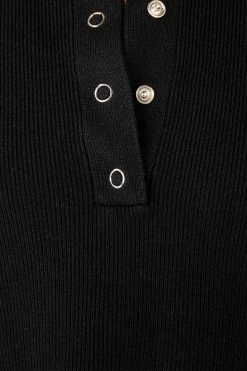 DISSH Boutiques TOPS ODESSA BLACK RIB KNIT TOP