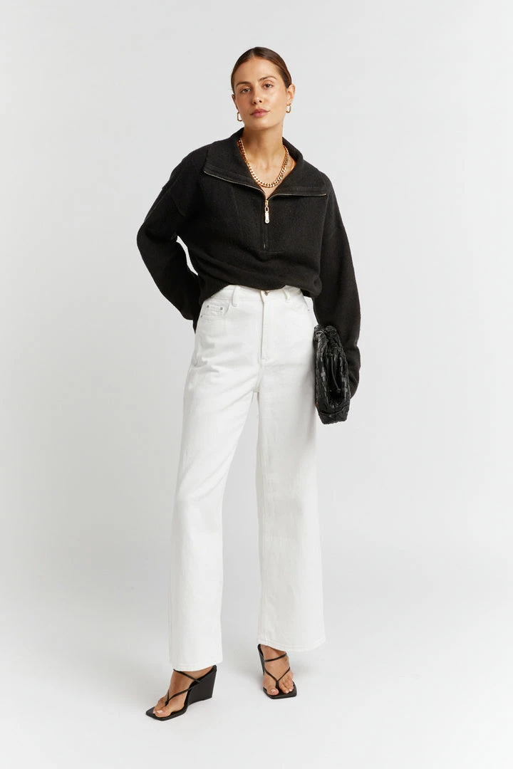 Outlet ๐ DISSH Boutiques LENORA ZIP FRONT BLACK KNIT JUMPER โญ 3 DISSH Boutiques LENORA ZIP FRONT BLACK KNIT JUMPER