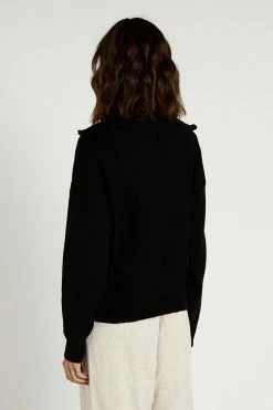 Outlet ๐ DISSH Boutiques LENORA ZIP FRONT BLACK KNIT JUMPER โญ 10 DISSH Boutiques LENORA ZIP FRONT BLACK KNIT JUMPER