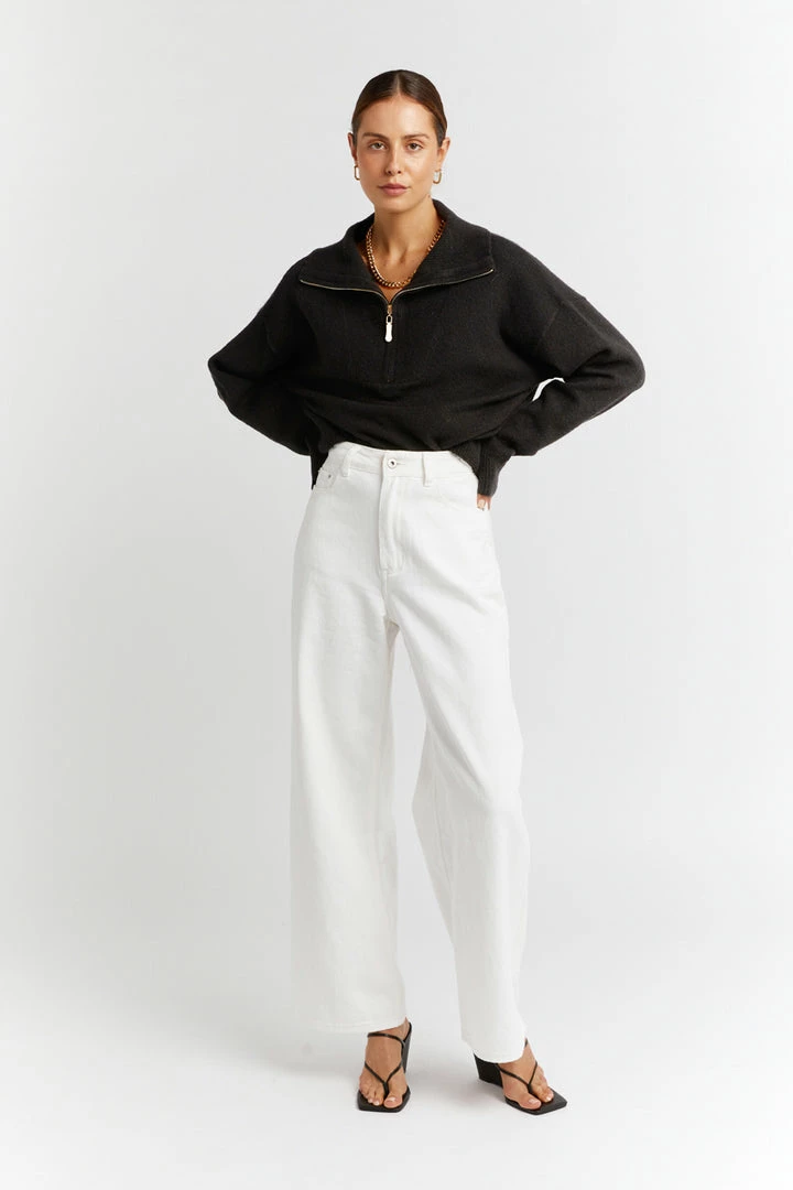 Outlet ๐ DISSH Boutiques LENORA ZIP FRONT BLACK KNIT JUMPER โญ 1 DISSH Boutiques LENORA ZIP FRONT BLACK KNIT JUMPER