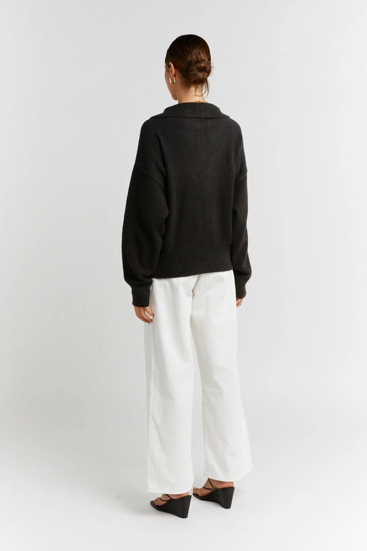 Outlet ๐ DISSH Boutiques LENORA ZIP FRONT BLACK KNIT JUMPER โญ 2 DISSH Boutiques LENORA ZIP FRONT BLACK KNIT JUMPER