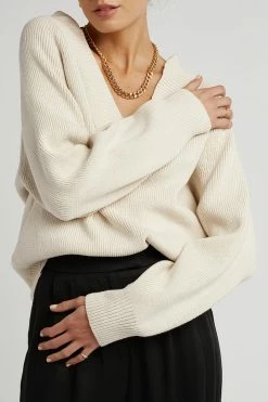 DISSH Boutiques ALDEA V NECK STONE KNIT JUMPER