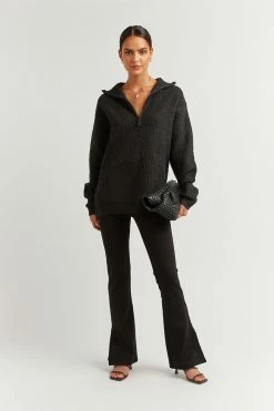 DISSH Boutiques SCOTT BLACK OVERSIZED KNIT JUMPER