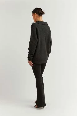 DISSH Boutiques SCOTT BLACK OVERSIZED KNIT JUMPER