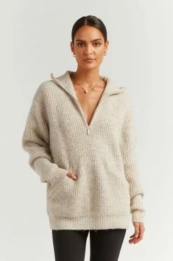 DISSH Boutiques SCOTT NATURAL OVERSIZED KNIT JUMPER SWEATERS