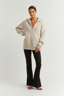 DISSH Boutiques SCOTT NATURAL OVERSIZED KNIT JUMPER SWEATERS