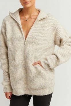 DISSH Boutiques SCOTT NATURAL OVERSIZED KNIT JUMPER SWEATERS