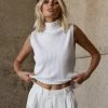 DISSH Boutiques GALA TURTLENECK OFF WHITE KNIT TOP