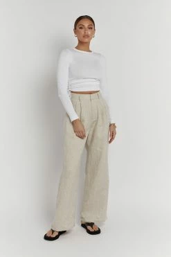 DISSH Boutiques BLANCO BLACK DRAWSTRING KNIT TOP TOPS