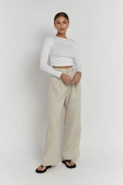 DISSH Boutiques BLANCO BLACK DRAWSTRING KNIT TOP TOPS