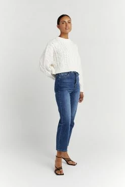 DISSH Boutiques SWEATERS MENDES OFF WHITE CABLE KNIT JUMPER