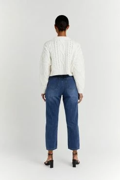 DISSH Boutiques SWEATERS MENDES OFF WHITE CABLE KNIT JUMPER