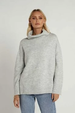 DISSH Boutiques BANKSIA GREY OVERSIZED KNIT