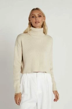 DISSH Boutiques NONI NATURAL CROPPED KNIT JUMPER