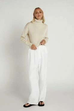 DISSH Boutiques NONI NATURAL CROPPED KNIT JUMPER