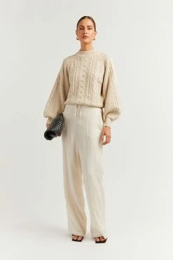 DISSH Boutiques DUTTON NATURAL CABLE KNIT JUMPER SWEATERS