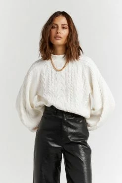 Buy 🤩 DISSH Boutiques SWEATERS DUTTON OFF WHITE CABLE KNIT JUMPER ❤️ 8 DISSH Boutiques SWEATERS DUTTON OFF WHITE CABLE KNIT JUMPER
