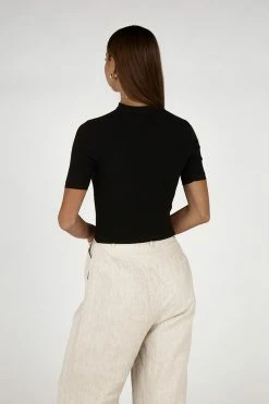 DISSH Boutiques CLOTHING TATIA BLACK KNIT TOP