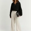 DISSH Boutiques BARNETT BLACK CABLE ZIP FRONT KNIT