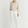 DISSH Boutiques BARNETT STONE CABLE ZIP FRONT KNIT
