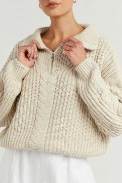 Discount ๐ DISSH Boutiques BARNETT STONE CABLE ZIP FRONT KNIT ๐คฉ 11 DISSH Boutiques BARNETT STONE CABLE ZIP FRONT KNIT