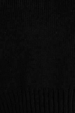 DISSH Boutiques NONI BLACK CROPPED KNIT JUMPER TOPS