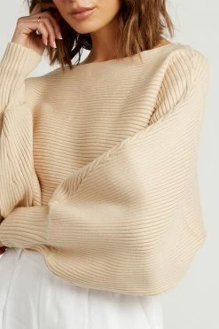 DISSH Boutiques SWEATERS NEALE OAT CROPPED KNIT JUMPER