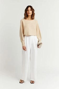 DISSH Boutiques SWEATERS NEALE OAT CROPPED KNIT JUMPER
