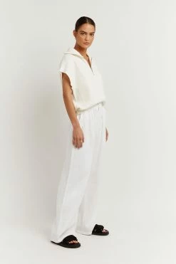 DISSH Boutiques WAISTCOATS HICKS WHITE ZIP FRONT KNIT VEST