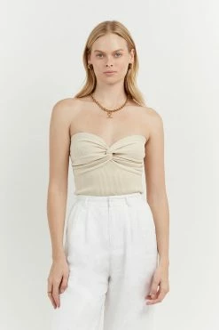 DISSH Boutiques ANIKA TWISTED CREAM KNIT TOP