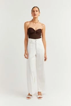 DISSH Boutiques ANIKA TWISTED DARK CHOC KNIT TOP