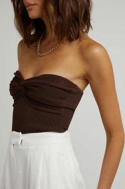 Hot Sale โ DISSH Boutiques ANIKA TWISTED DARK CHOC KNIT TOP ๐ 9 DISSH Boutiques ANIKA TWISTED DARK CHOC KNIT TOP