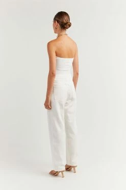DISSH Boutiques CLOTHING ANIKA TWISTED OFF WHITE KNIT TOP