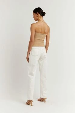 DISSH Boutiques ANIKA TWISTED WARM WHEAT KNIT TOP