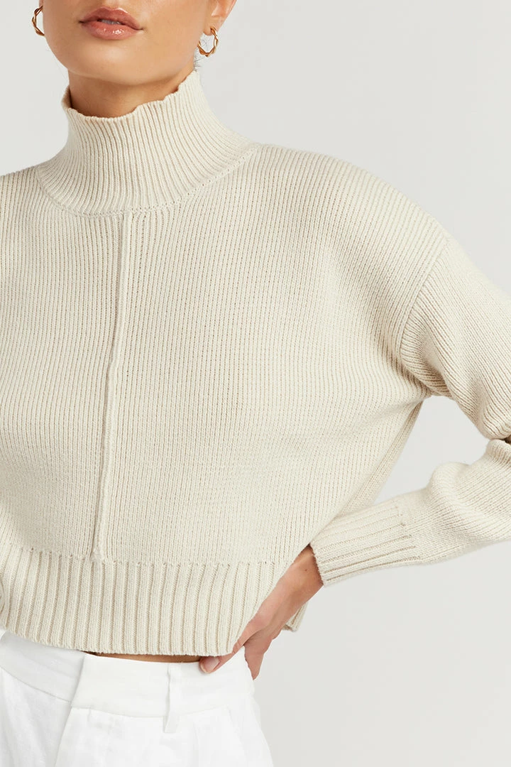 Best Sale โญ DISSH Boutiques BLAKELY NATURAL CROPPED RIB KNIT SWEATERS ๐ 4 DISSH Boutiques BLAKELY NATURAL CROPPED RIB KNIT SWEATERS