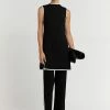 DISSH Boutiques BINDING BLACK KNIT TUNIC TOP