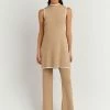 DISSH Boutiques BINDING WHEAT KNIT TUNIC TOP THE BUMP FRIENDLY EDIT