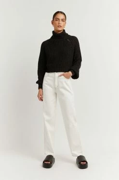 DISSH Boutiques CHLOE BLACK CHUNKY KNIT JUMPER SWEATERS