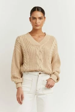 DISSH Boutiques HADLEY WHEAT CABLE KNIT JUMPER CLOTHING