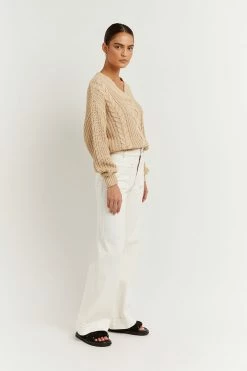 DISSH Boutiques HADLEY WHEAT CABLE KNIT JUMPER CLOTHING