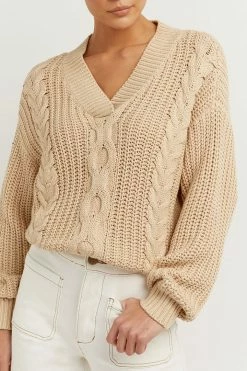 DISSH Boutiques HADLEY WHEAT CABLE KNIT JUMPER CLOTHING