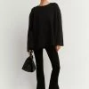 DISSH Boutiques EURO BLACK WOOL OVERSIZED JUMPER TOPS