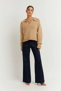 DISSH Boutiques COLBIE WHEAT KNIT JUMPER CLOTHING